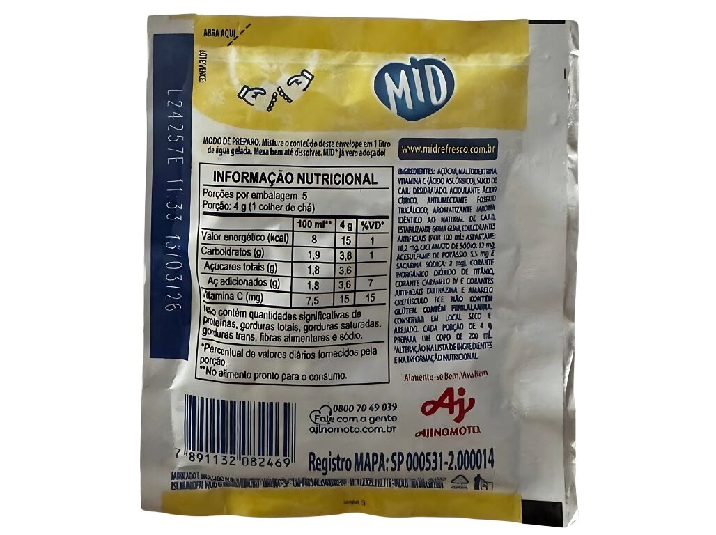 REFRESCO EM P&Oacute; MID CAJU 20G image number 1