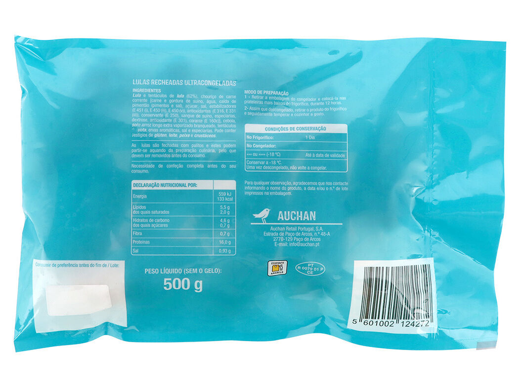 LULA RECHEADA AUCHAN CONGELADA 500G image number 1