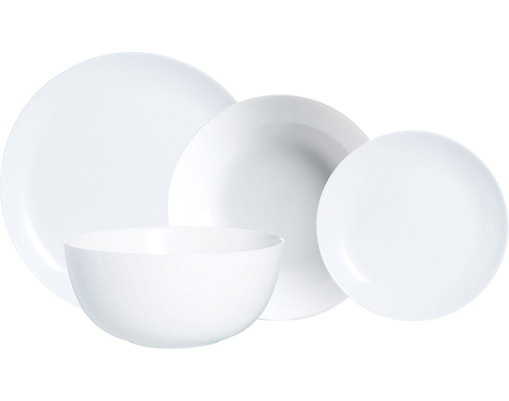 SERVI&Ccedil;O JANTAR DIWALI LUMINARC VIDRO BRANCO PACK 19 UNIDADES