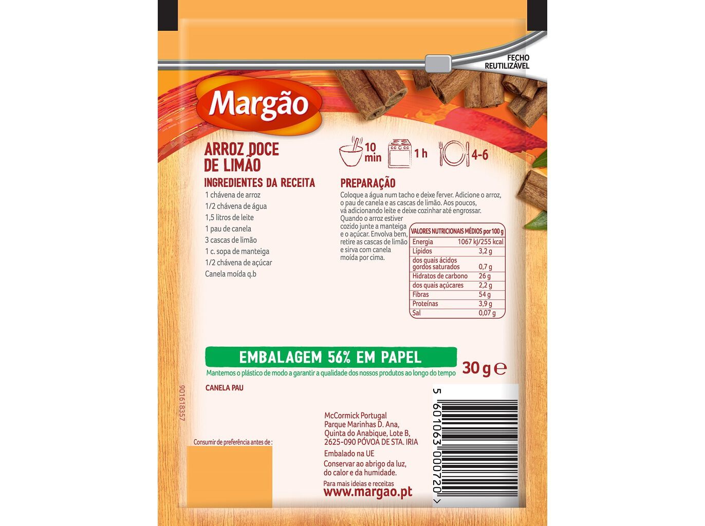 CANELA MARG&Atilde;O EM PAU 30G image number 1