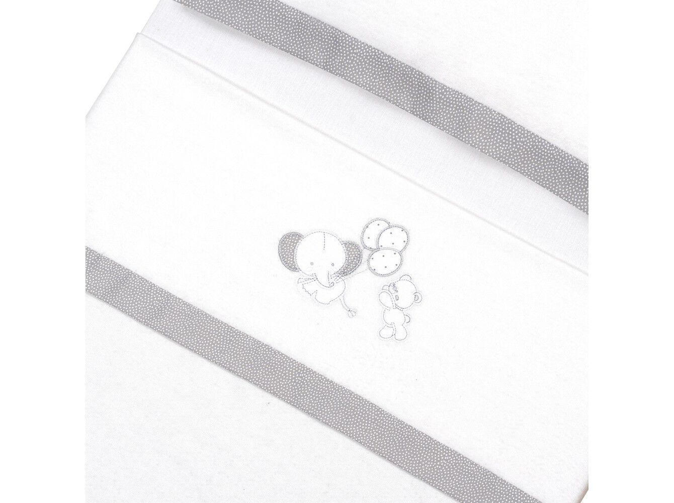 CONJUNTO DE LEN&Ccedil;OIS CAMA INTERBABY FLANELA BRANCO/CINZENTO image number 2