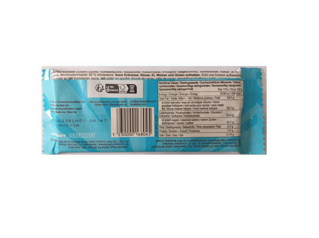 CHOCOLATE FEASTABLES MR. BEAST MILK CHOCOLATE 60G image number 1