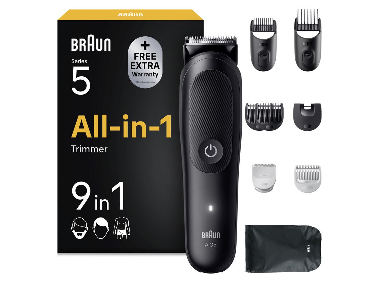APARADOR MULTIFUN&Ccedil;&Otilde;ES BRAUN MGK5540 9 EM 1 PARA BARBA CABELO E CORPO