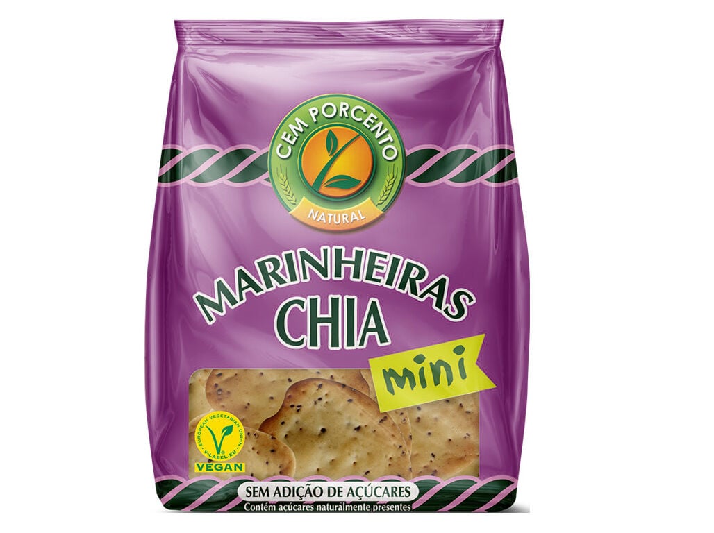 BOLACHAS CEM PORCENTO MINI MARINHEIRAS CHIA 50G