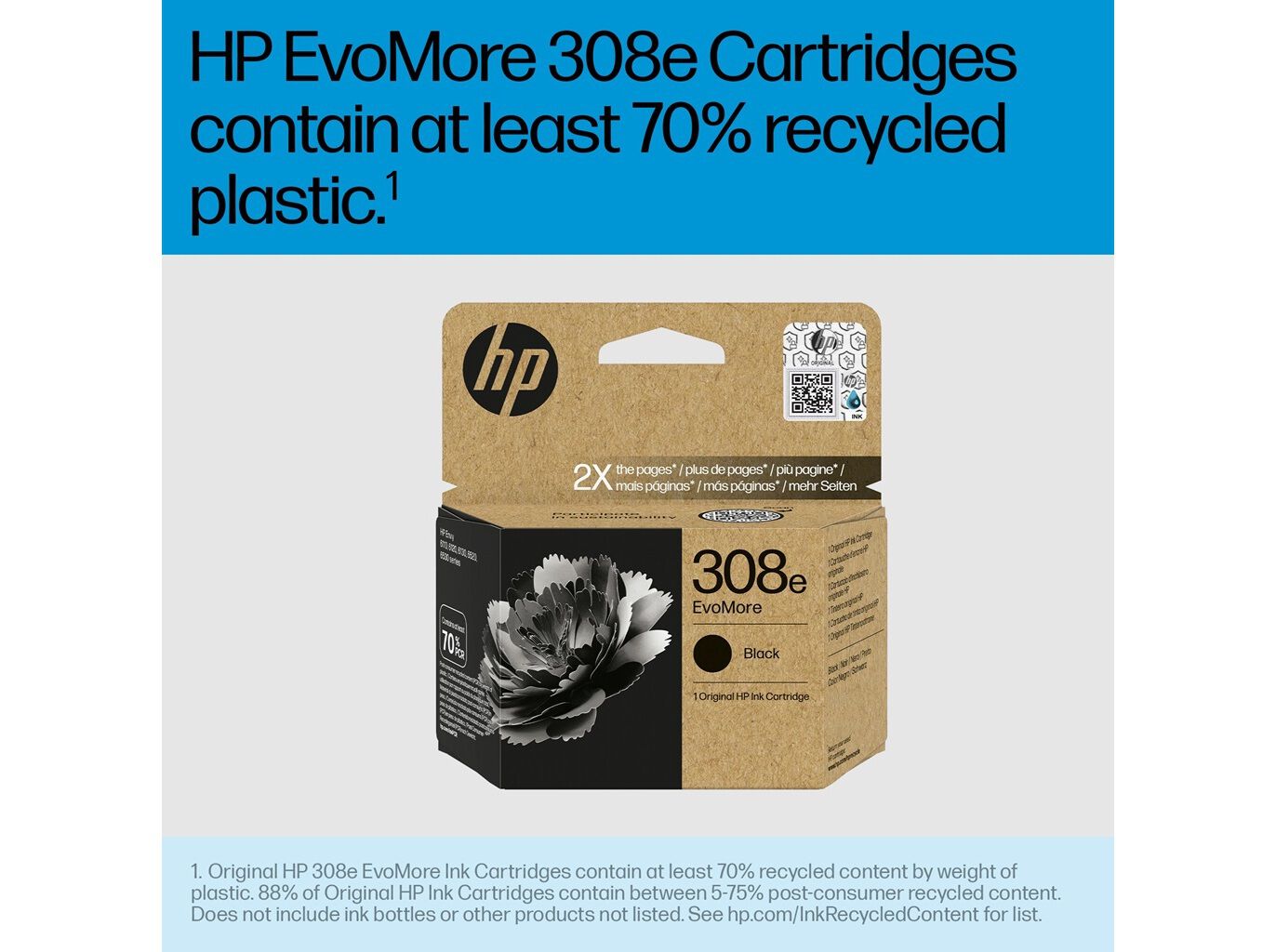 TINTEIRO PRETO HP 308E EVOMORE BK 7FP22UE#SE1 image number 3