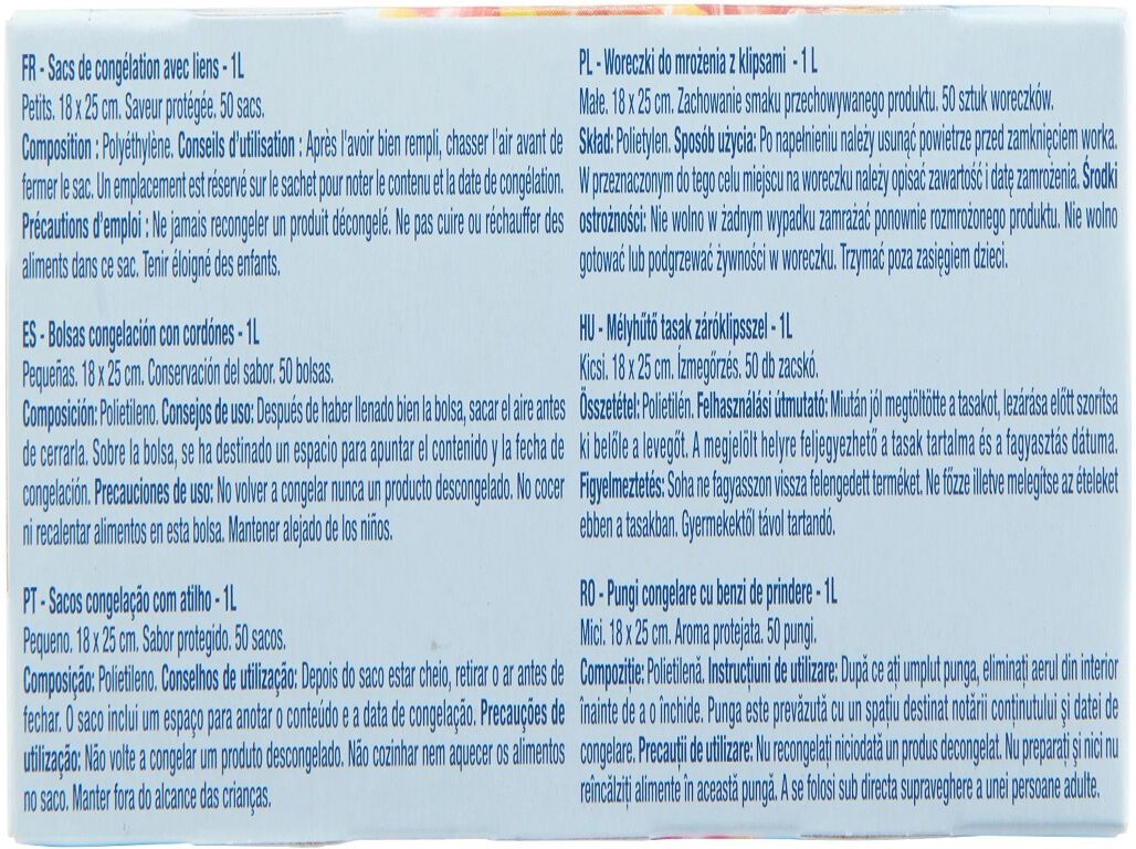 SACOS DE CONGELA&Ccedil;&Atilde;O AUCHAN C/ ATILHO PEQUENOS 1L image number 2