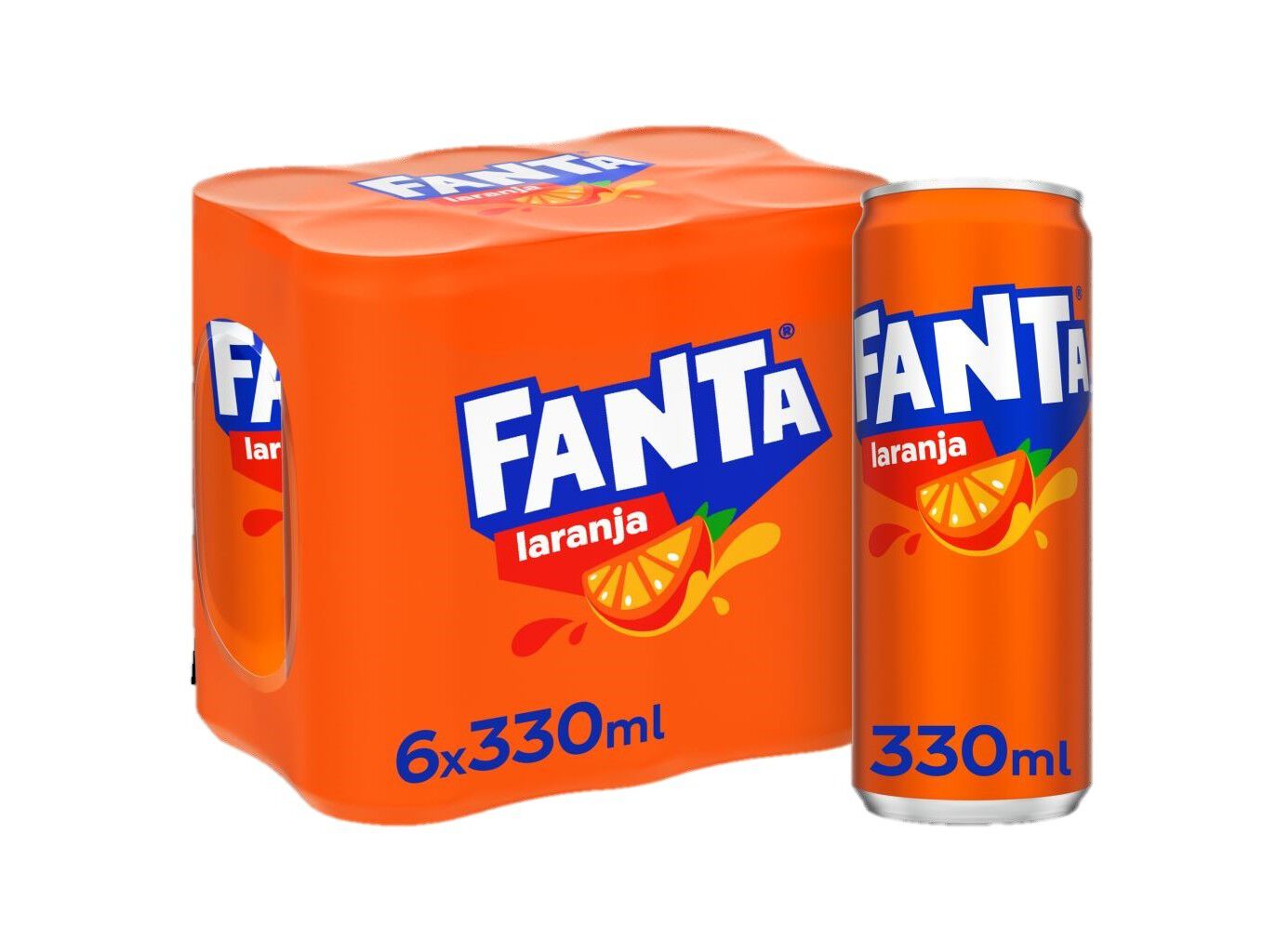 REFRIGERANTE COM G&Aacute;S FANTA LARANJA LATA 6X0.33L image number 0
