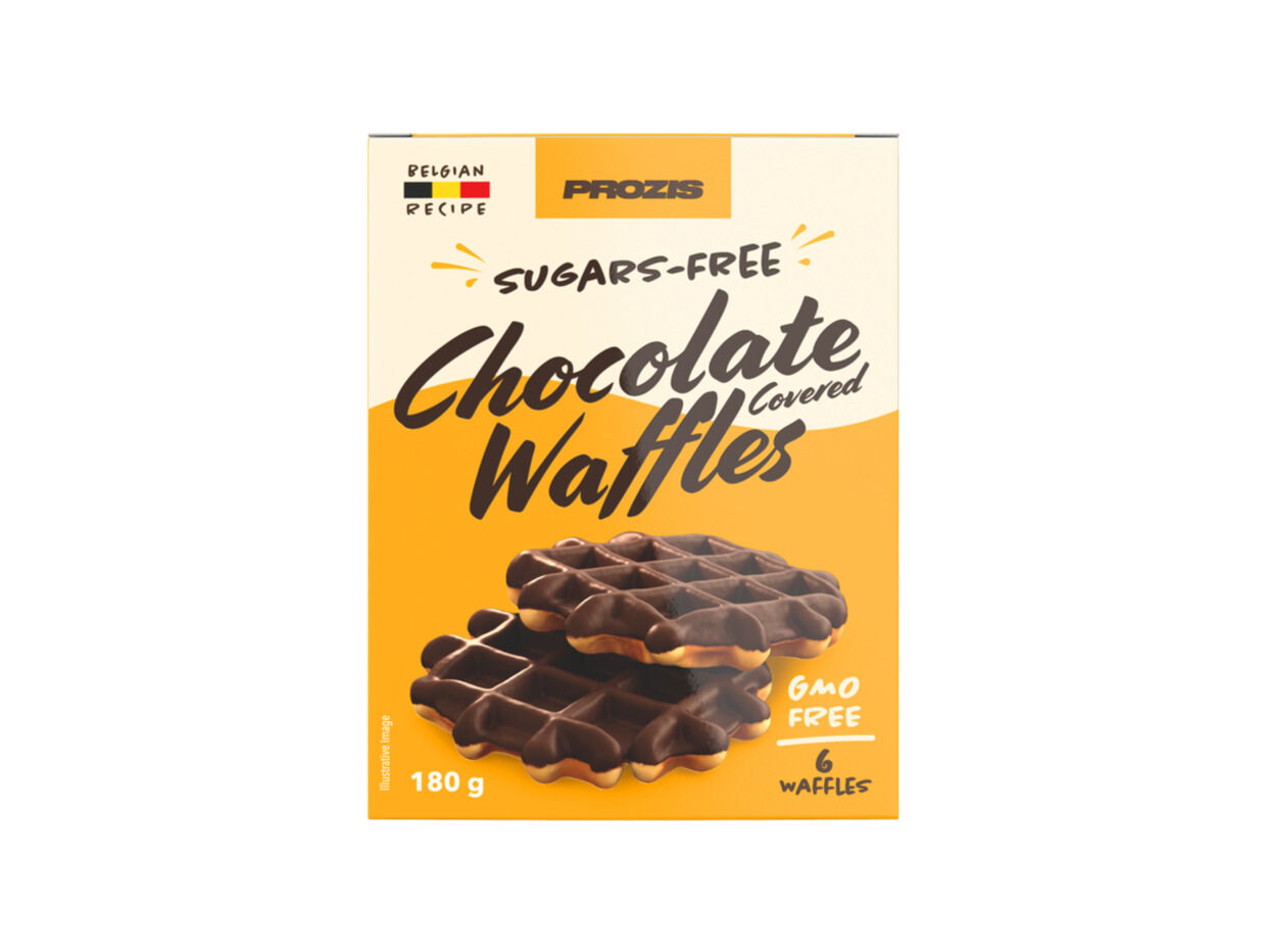 WAFFLES PROZIS SEM A&Ccedil;&Uacute;CARES COBERTURA CHOCOLATE 180G (6X30G) image number 0