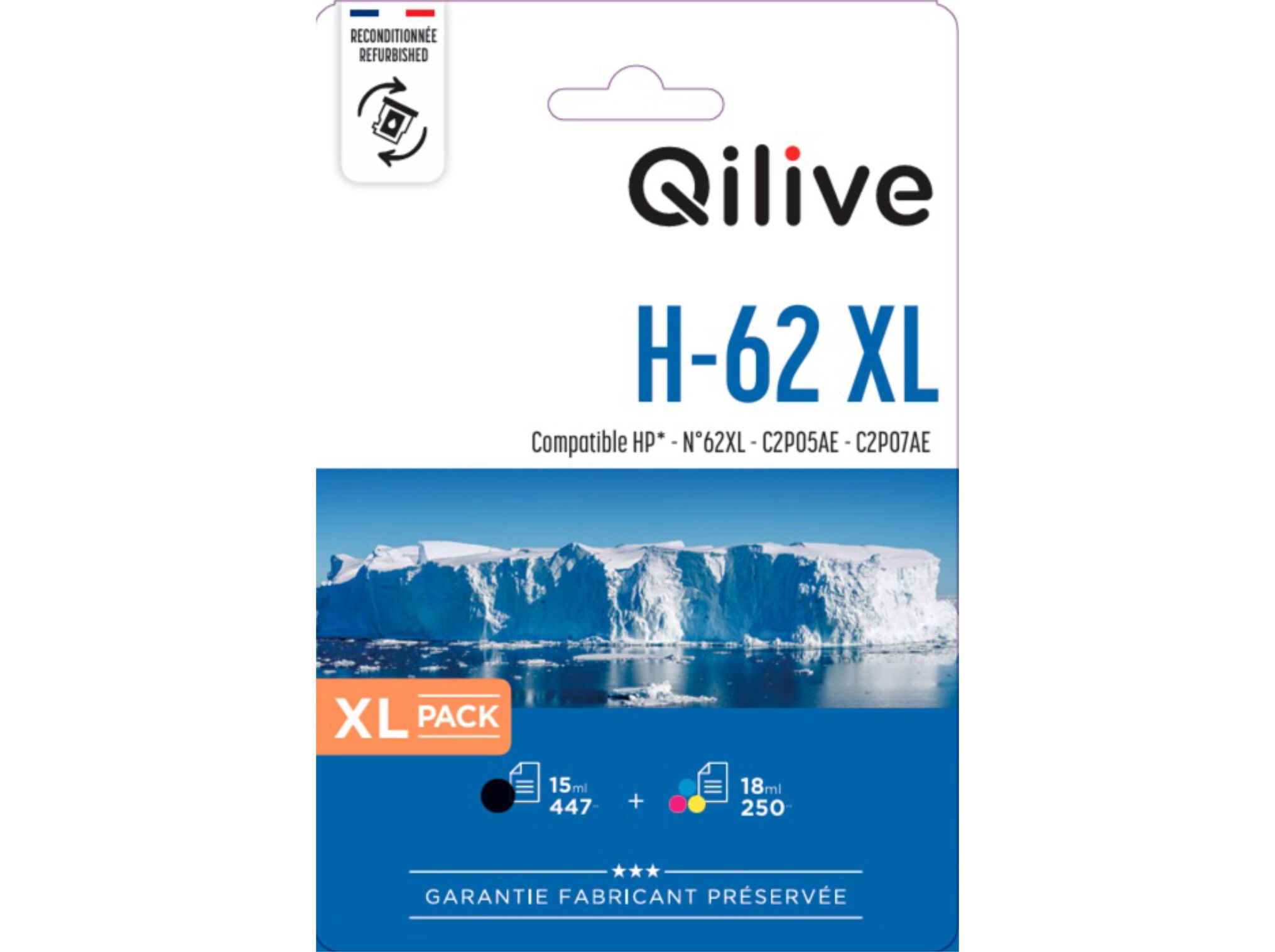 TINTEIRO COMPATIVEL QILIVE 62 XL PACK HP image number 1
