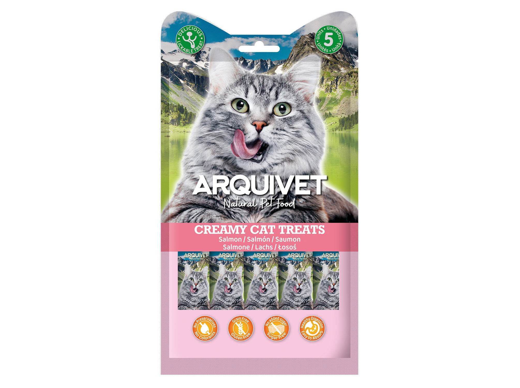 SNACK L&Iacute;QUIDO GATO ARQUIVET SALM&Atilde;O 5X14G image number 0