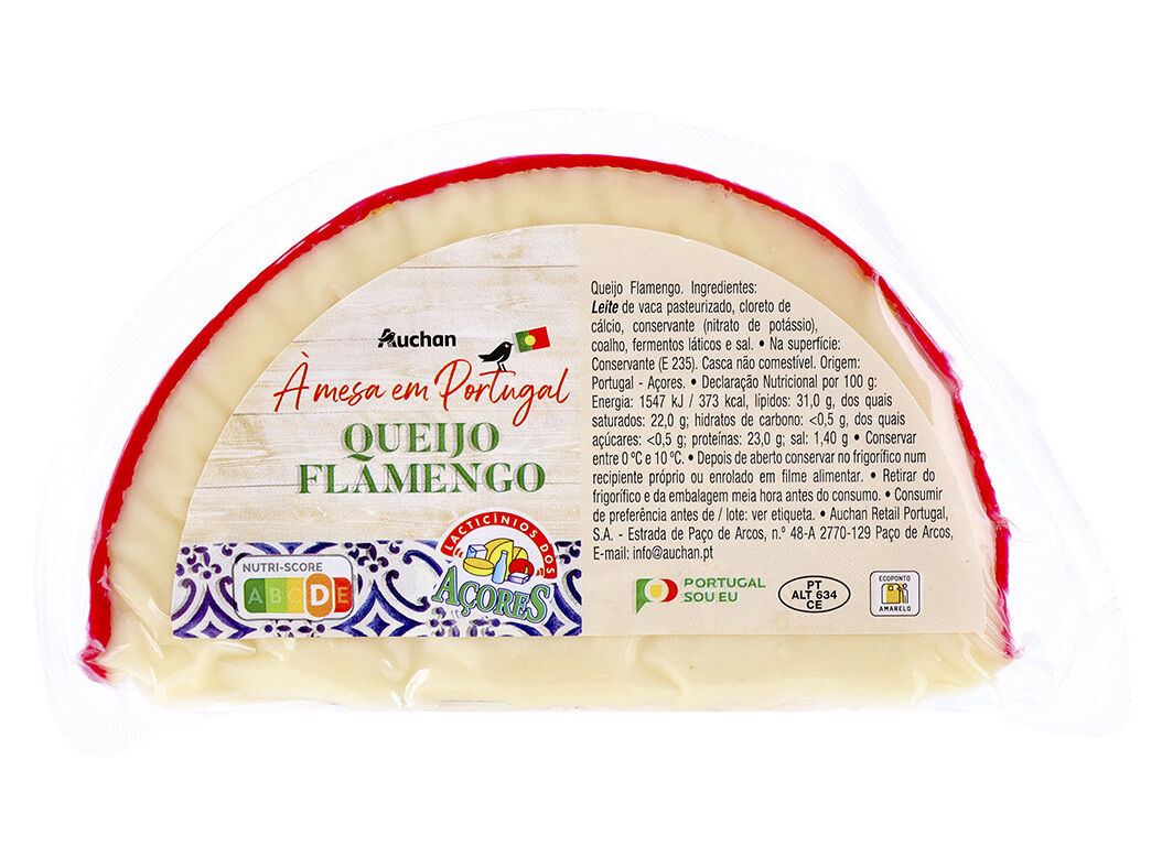 QUEIJO FLAMENGO AUCHAN &Agrave; MESA EM PORTUGAL 1/4 A&Ccedil;ORES UN
