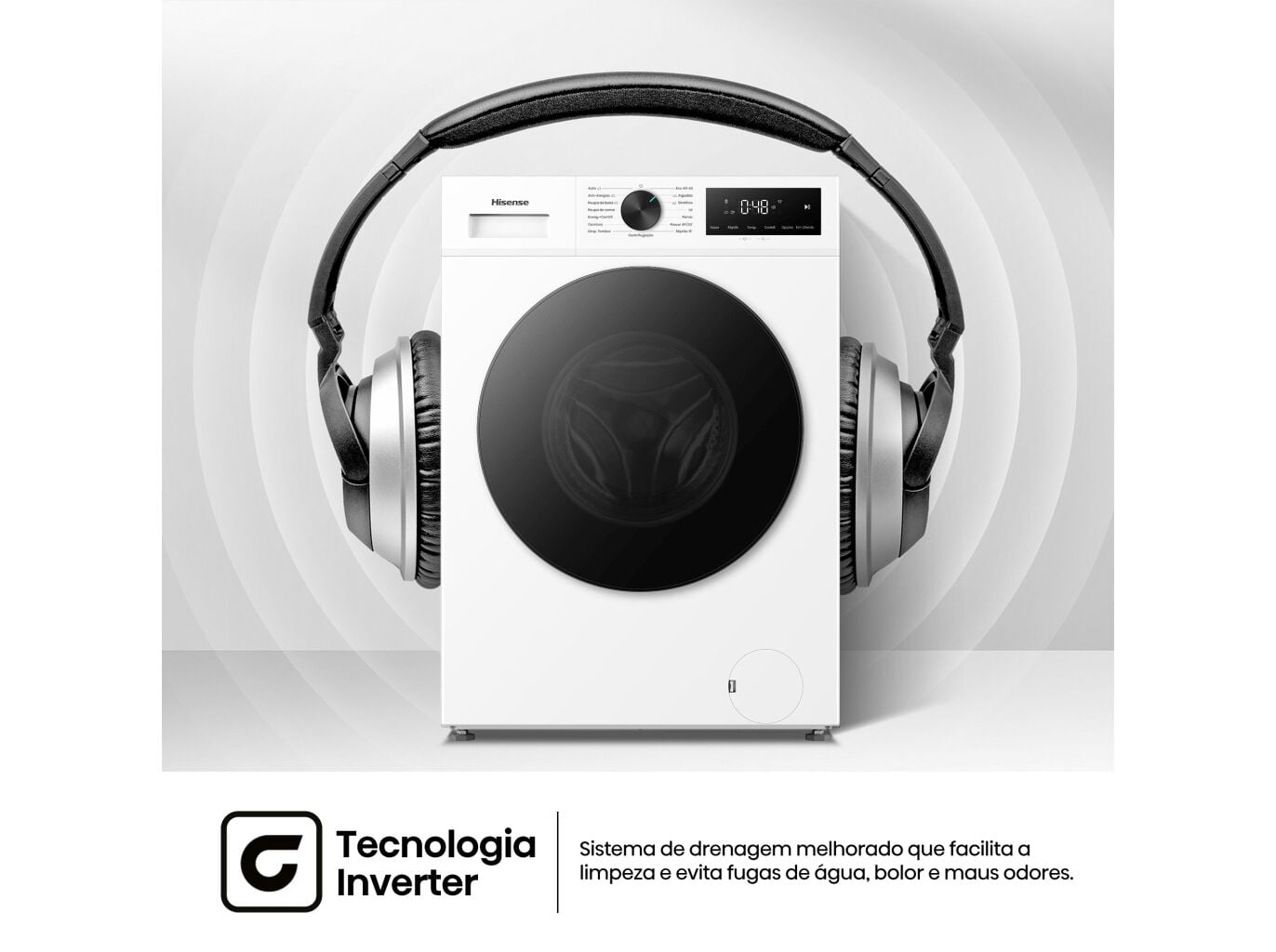 M&Aacute;QUINA DE LAVAR ROUPA HISENSE WF1I9042BWP2 BRANCO A 9KG 1400RPM image number 15