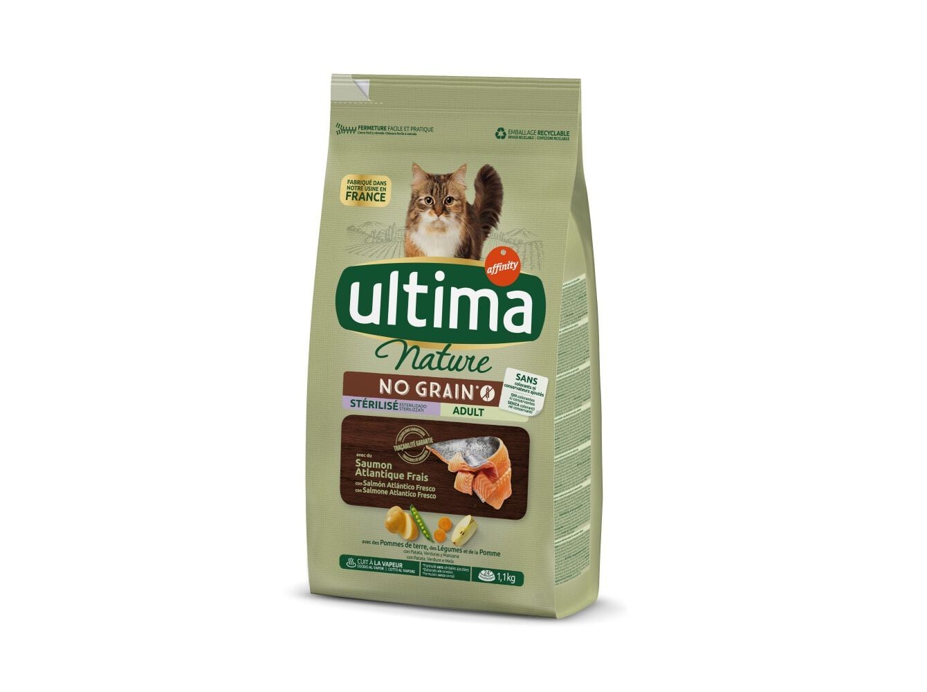RA&Ccedil;&Atilde;O GATO ULTIMA NATURE NO GRAIN SALM&Atilde;O 1.10KG image number 0
