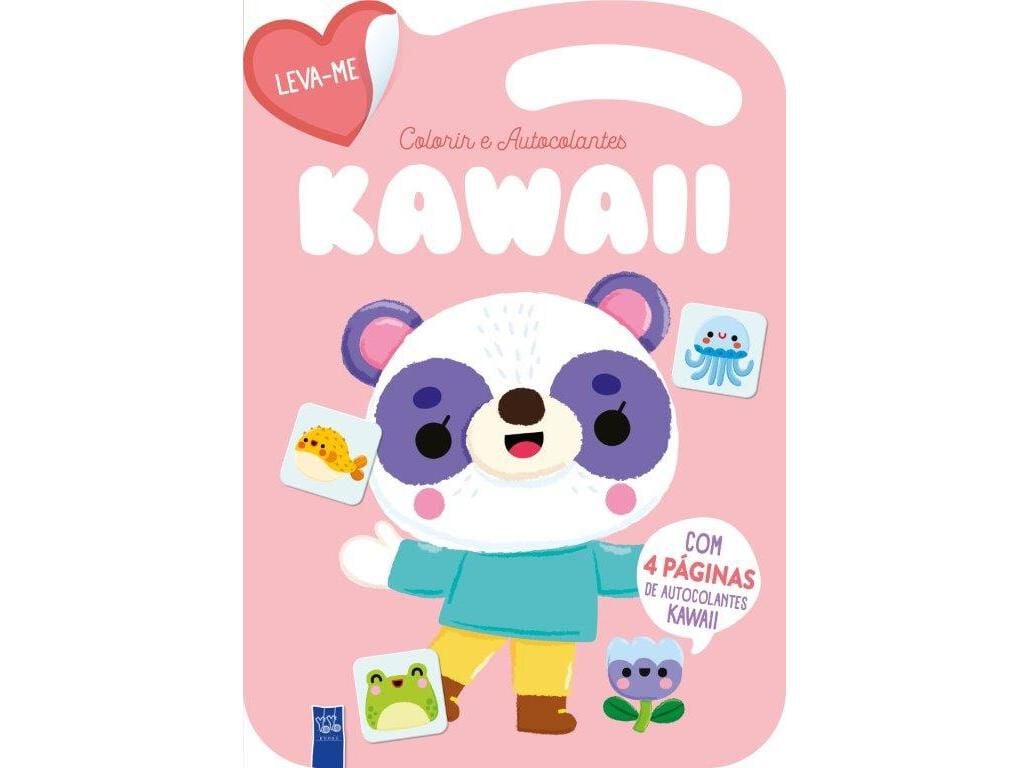 LIVRO LEVA-ME COLORIR E AUTOCOLANTES KAWAII - ROSA image number 0