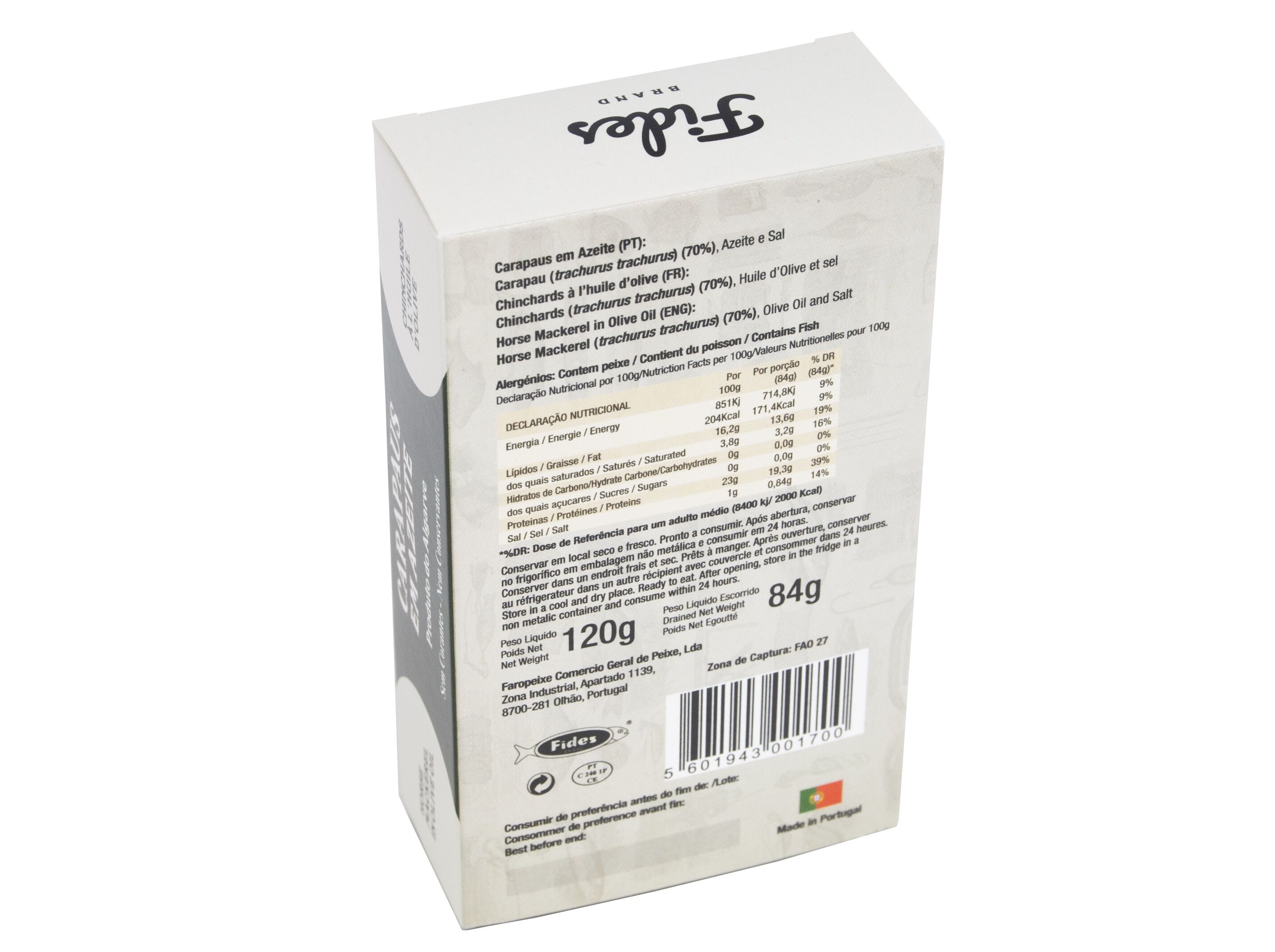 CARAPAU EM AZEITE FIDES 120(84)G image number 1