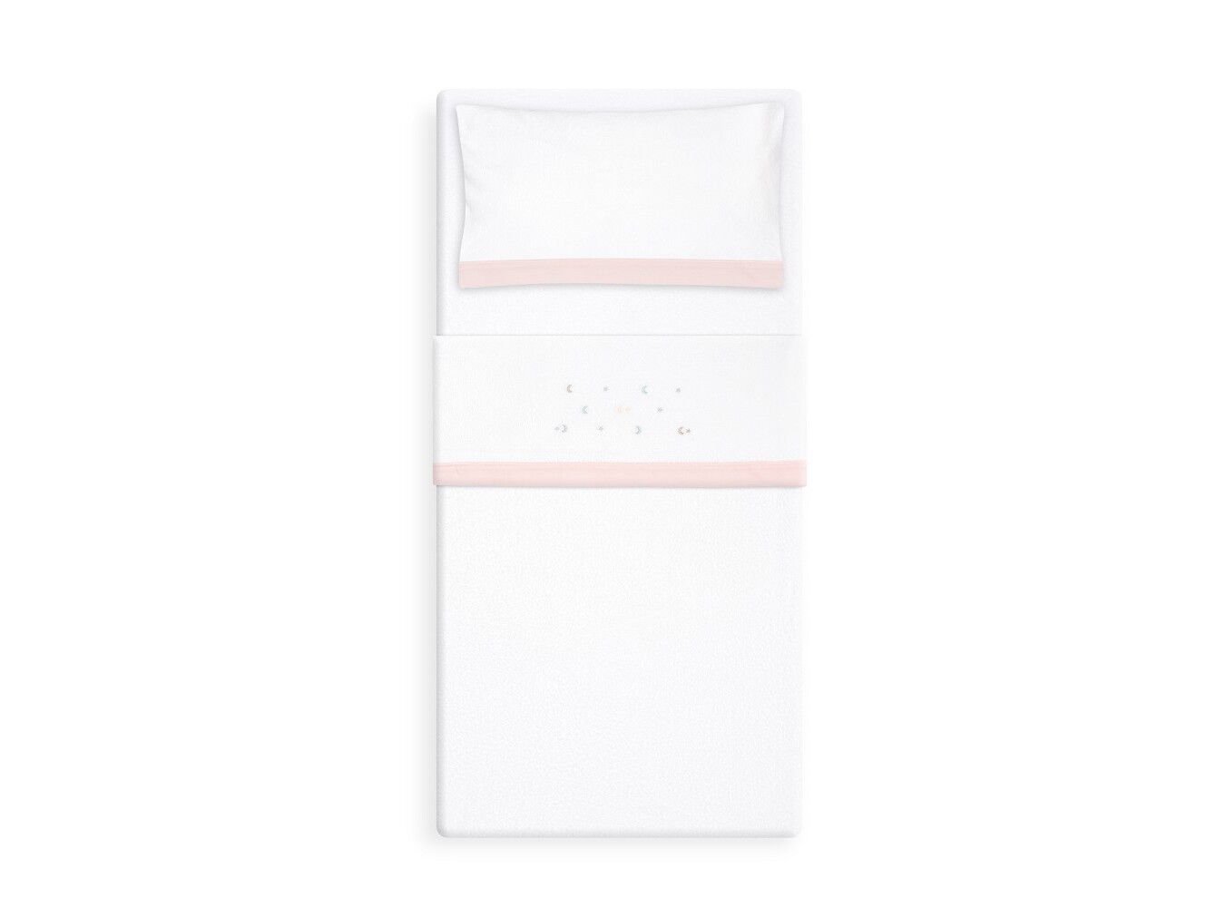 CONJUNTO LEN&Ccedil;OIS CAMA INTERBABY CORALINA BRANCO/ROSA image number 1