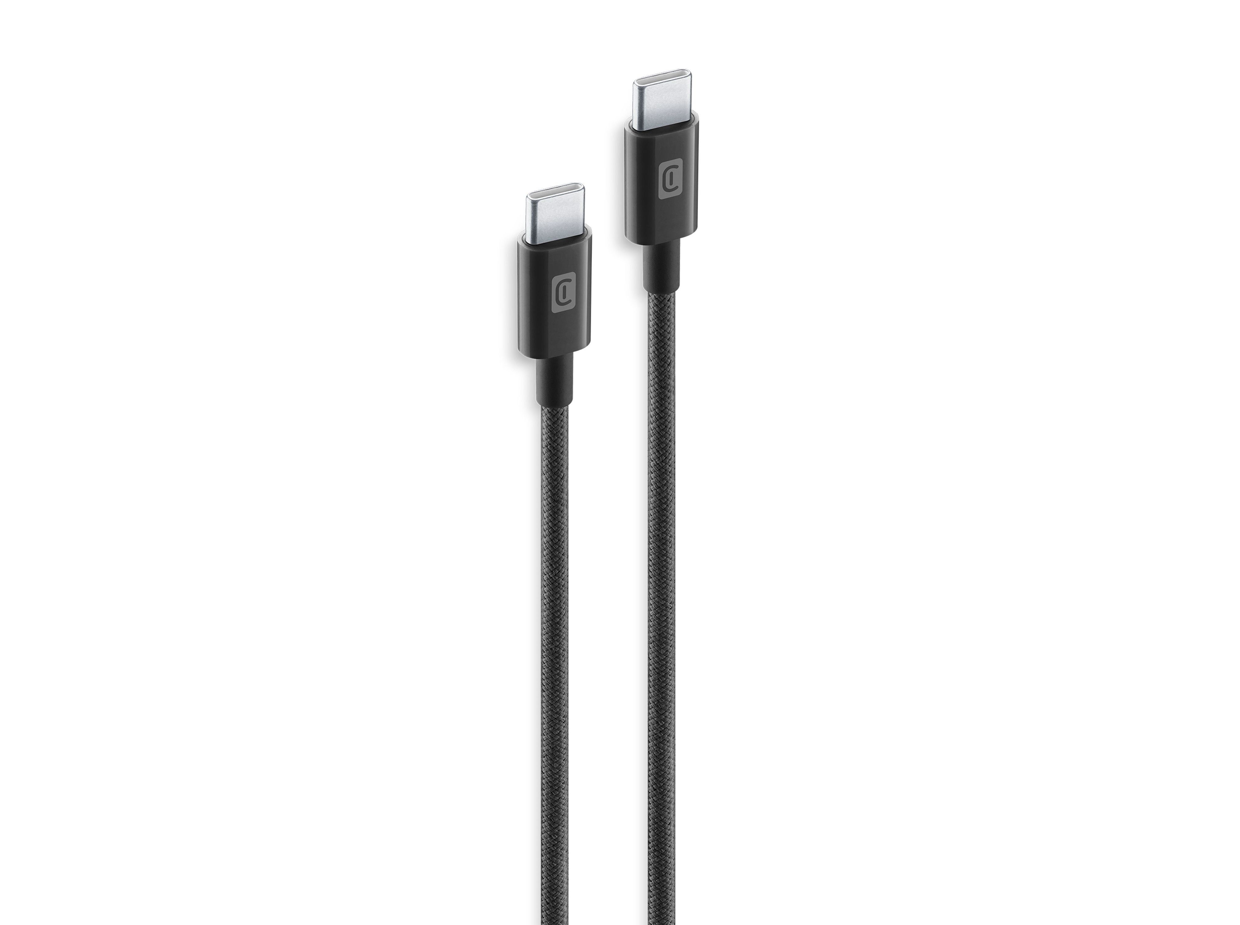 CABO CELLULARLINE PRETO BRAIDED USB-C/USB-C 1.5MT
