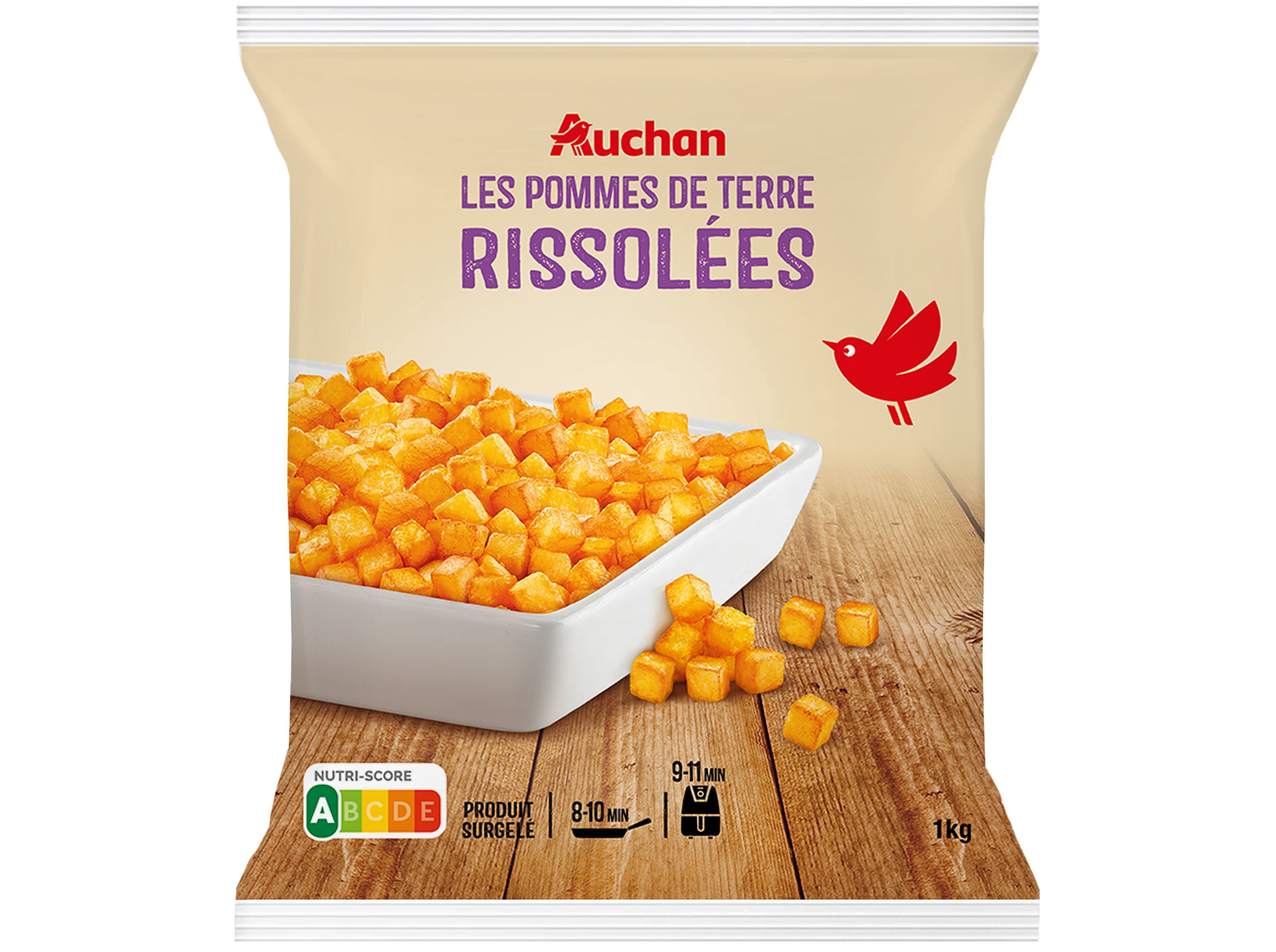 BATATAS PR&Eacute;-FRITAS AUCHAN CUBOS &Oacute;LEO GIRASSOL 1KG