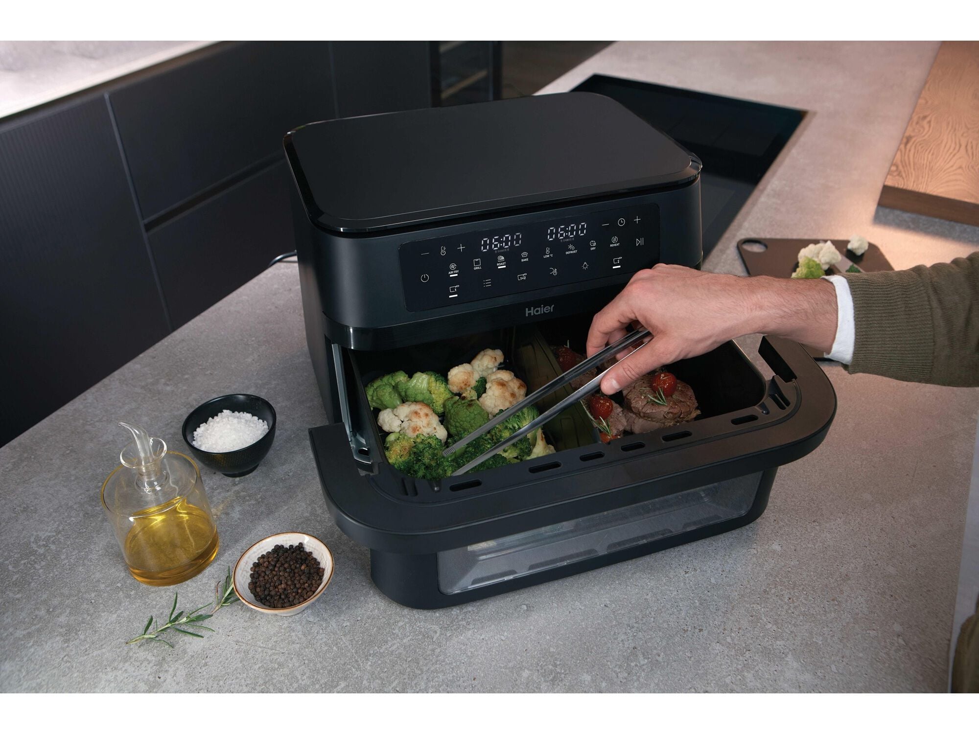 FRITADEIRA AIR FRYER HAIER HAF3ADW 011 DUAS GAVETAS FLEX image number 10