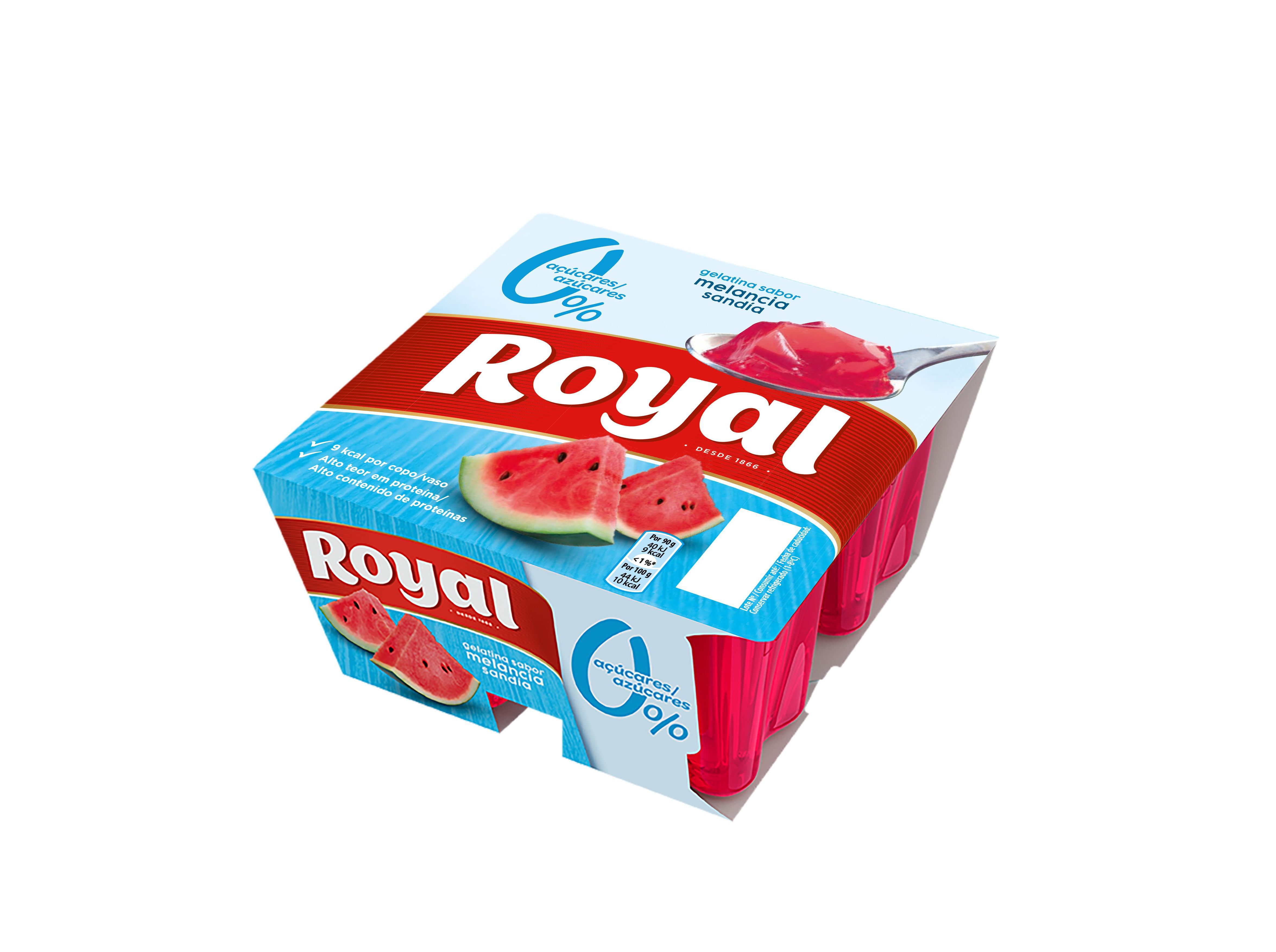 GELATINA ROYAL MELANCIA 0% DE A&Ccedil;&Uacute;CAR 4X90 G