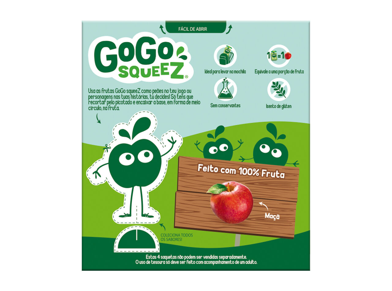SAQUETAS FRUTA GO GO SQUEEZ MA&Ccedil;&Atilde; 4X90G image number 1