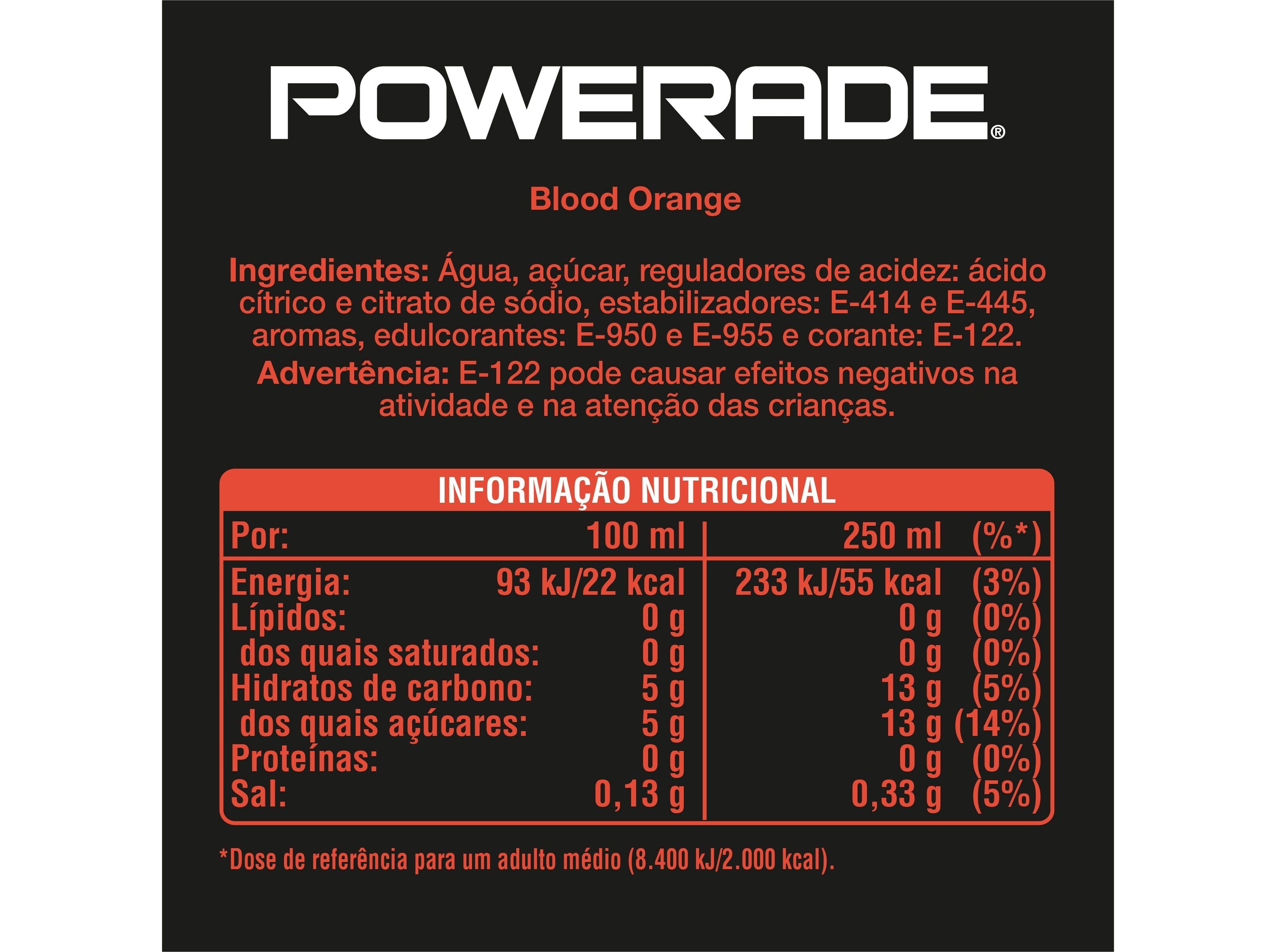 BEBIDA ISOT&Oacute;NICA POWERADE BLOOD ORANGE 0.5L (SDR) image number 1