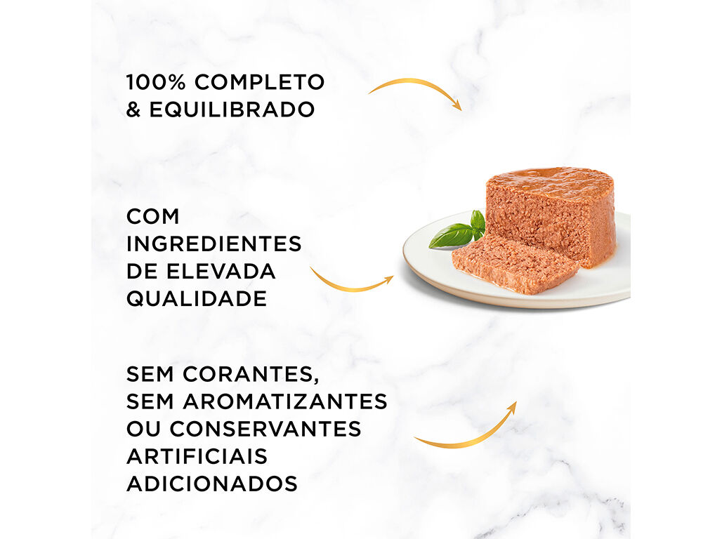 COMIDA H&Uacute;MIDA PARA GATO J&Uacute;NIOR GOURMET GOLD MOUSSE COM VITELA 85G image number 2