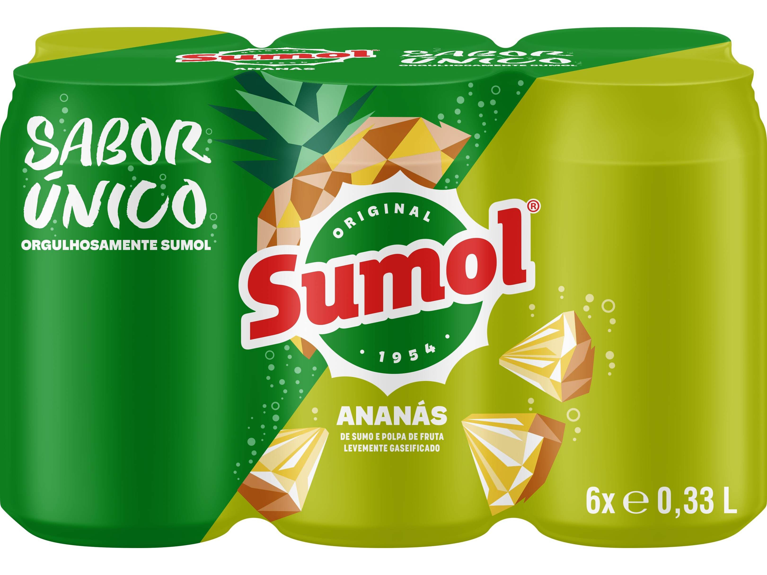 REFRIGERANTE SUMOL COM G&Aacute;S ANAN&Aacute;S LATA 6X0.33L image number 1