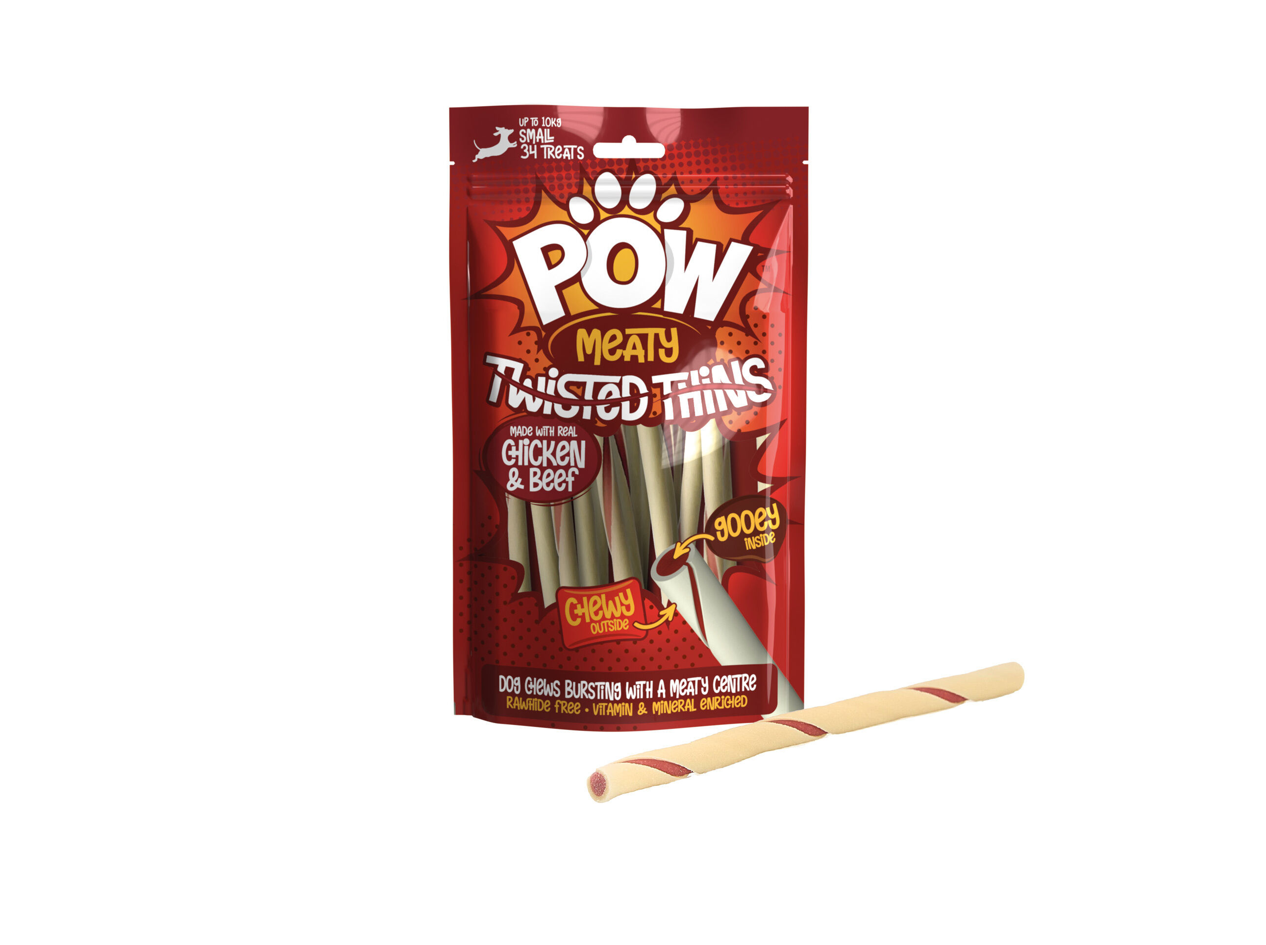 SNACK C&Atilde;O POW TWISTED THINS FRANGO/VACA 200G image number 0