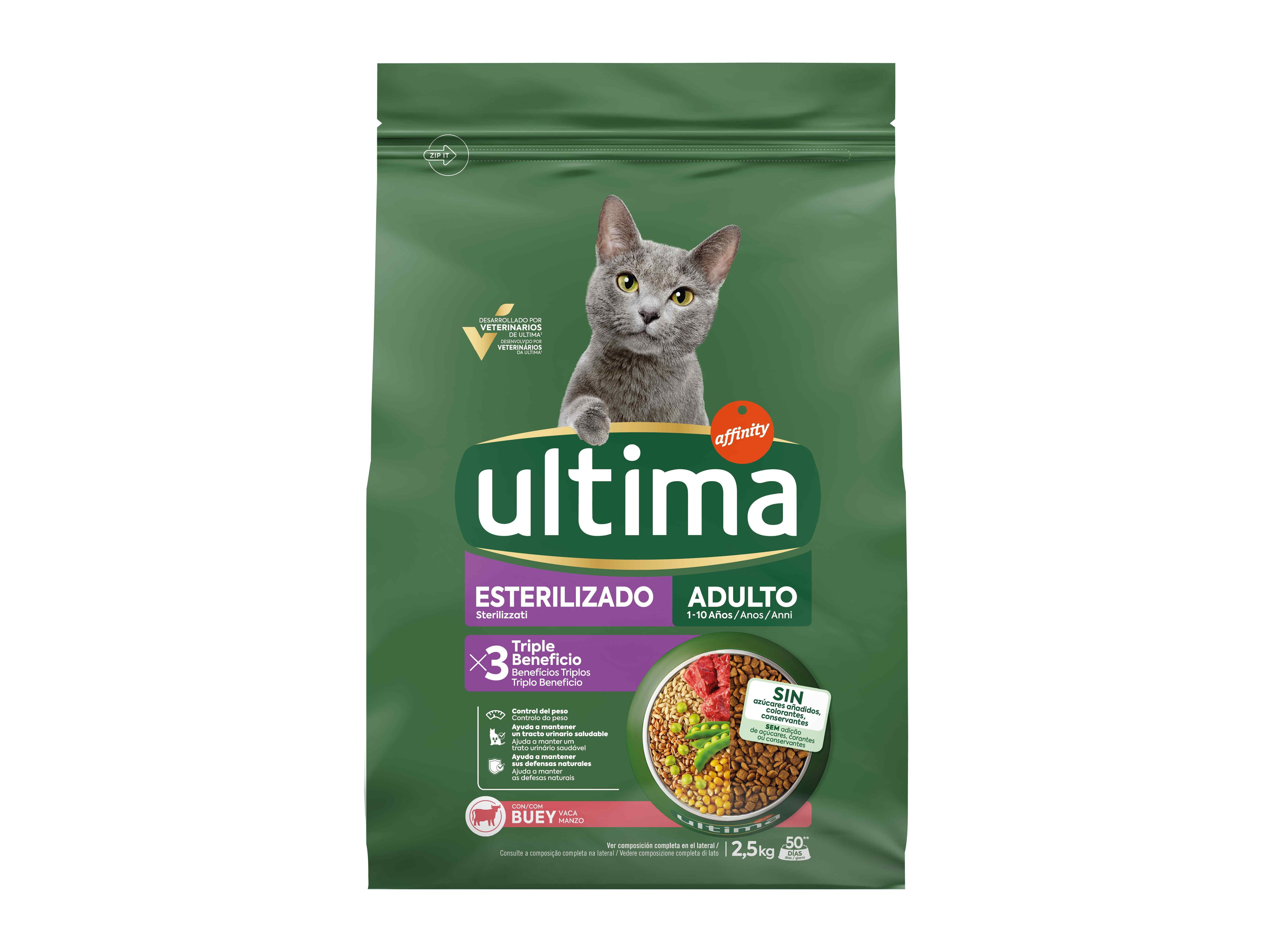 RA&Ccedil;&Atilde;O PARA GATO ULTIMA ESTERILIZADO VACA 2.5KG image number 0