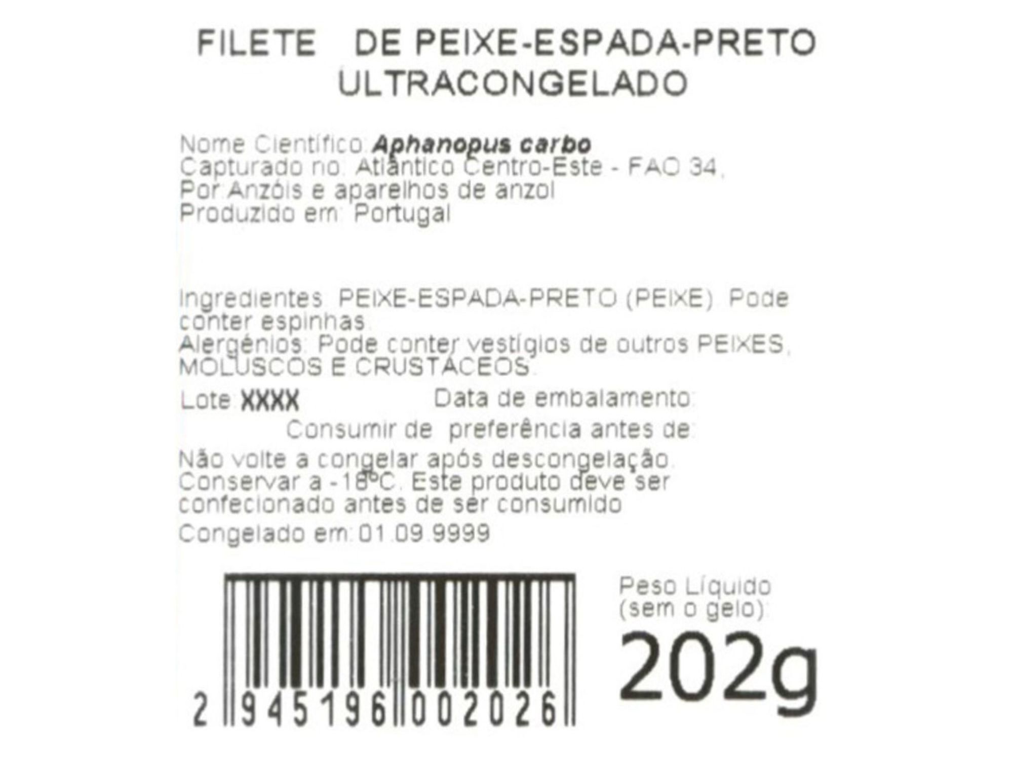 FILETE PEIXE-ESPADA-PRETO HIGIENIZADO CONGELADO KG image number 1