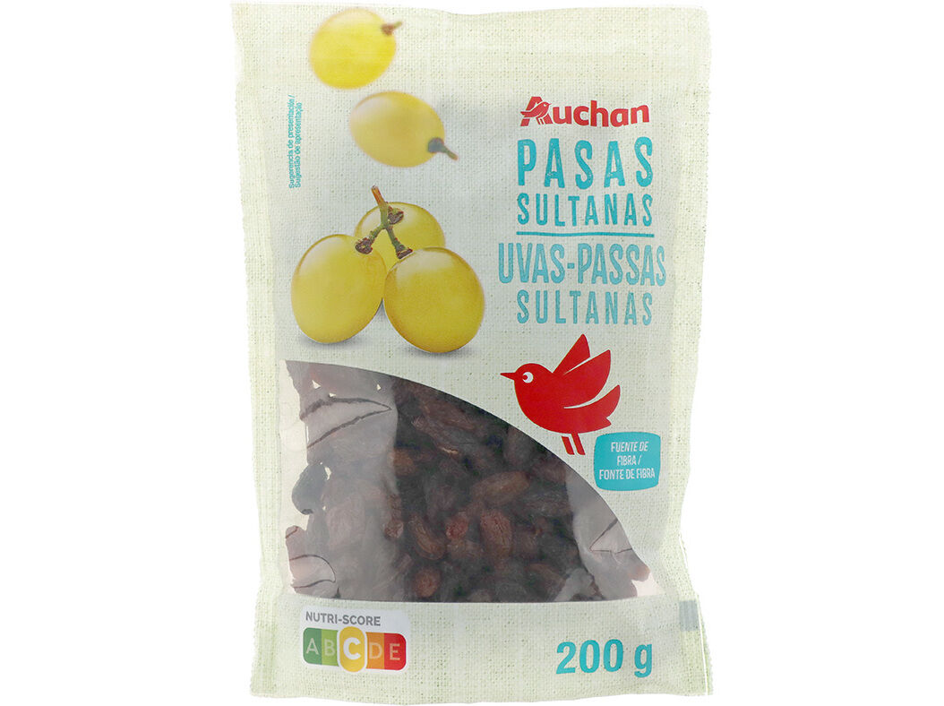 SULTANAS PRETAS AUCHAN 200 G image number 0