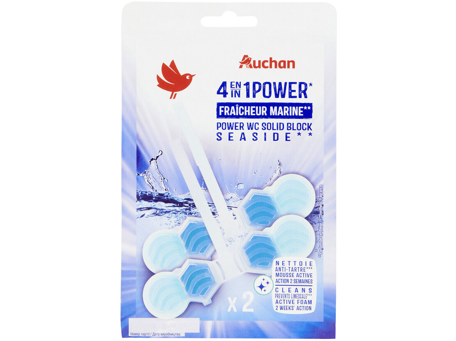 BLOCO WC 4EM1 POWER AUCHAN FRESCURA MARINHA 2UN