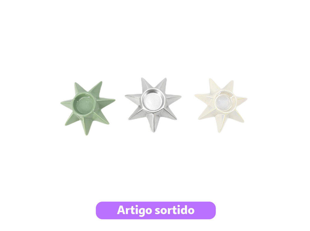 CASTI&Ccedil;AL EM CER&Acirc;MICA ACTUEL ESTRELA 11.5X2.5CM CORES SORTIDAS image number 0