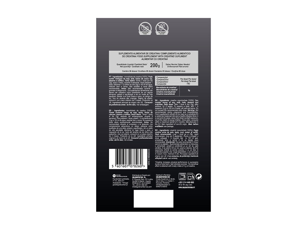 CREATINE GOLDNUTRITION SEM SABOR 200G image number 1