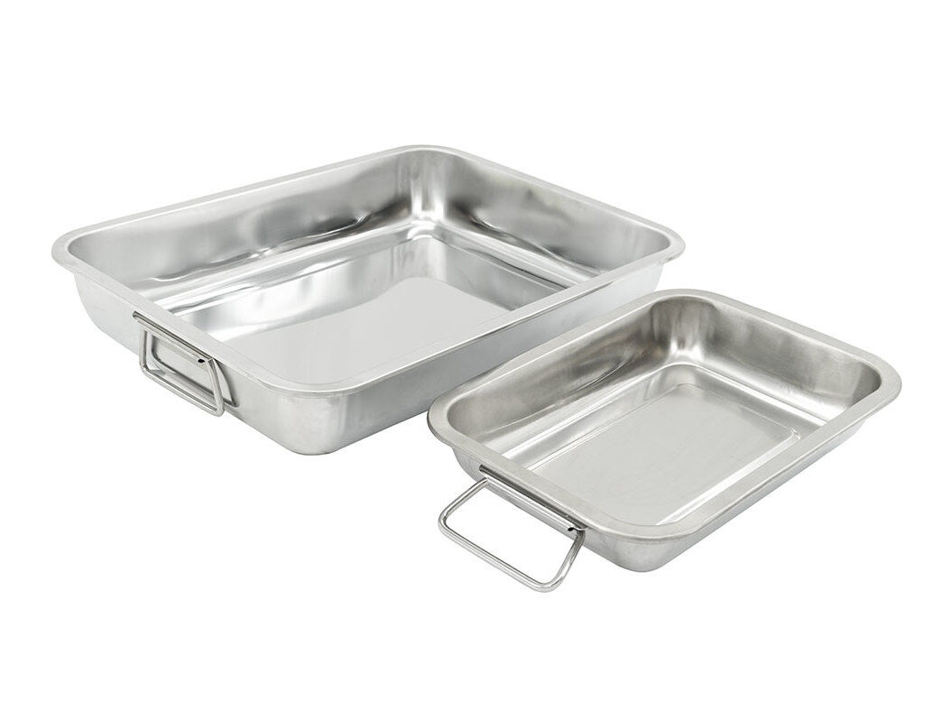 CONJUNTO 2 TABULEIROS ACTUEL INOX 40X30X6.2/27X20