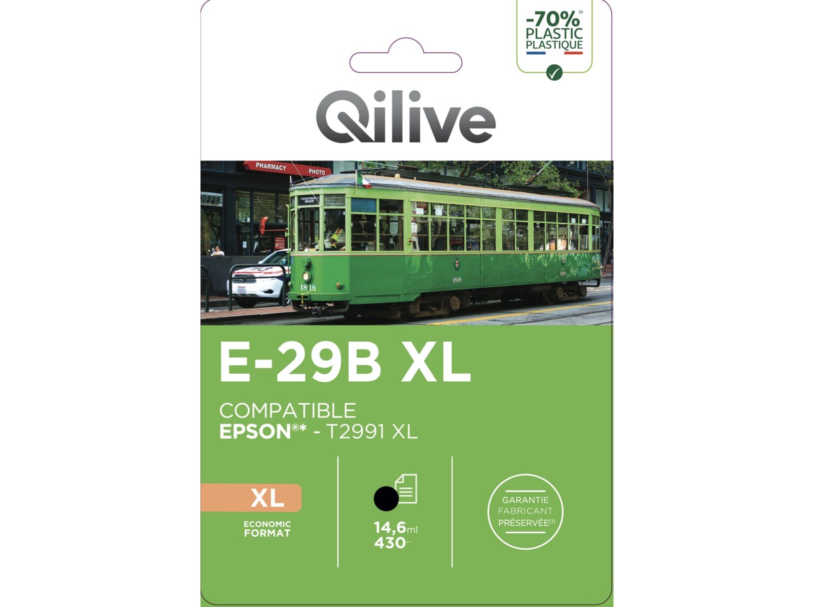 TINTEIRO COMPATIVEL QILIVE E-29B XL PRETO EPSON