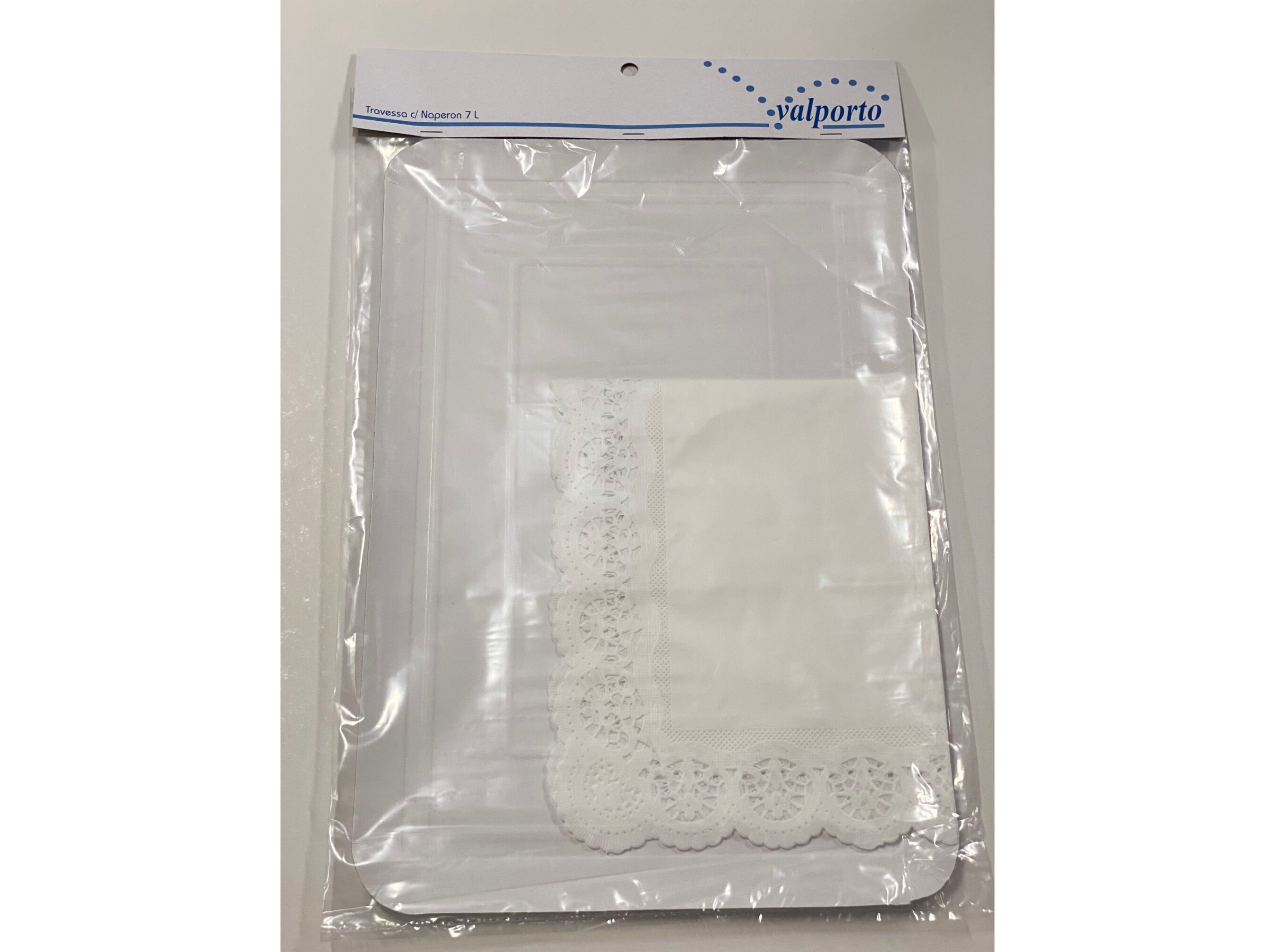 TABULEIRO COM NAPERON VALPORTO PAPEL BRANCO 16X34CM