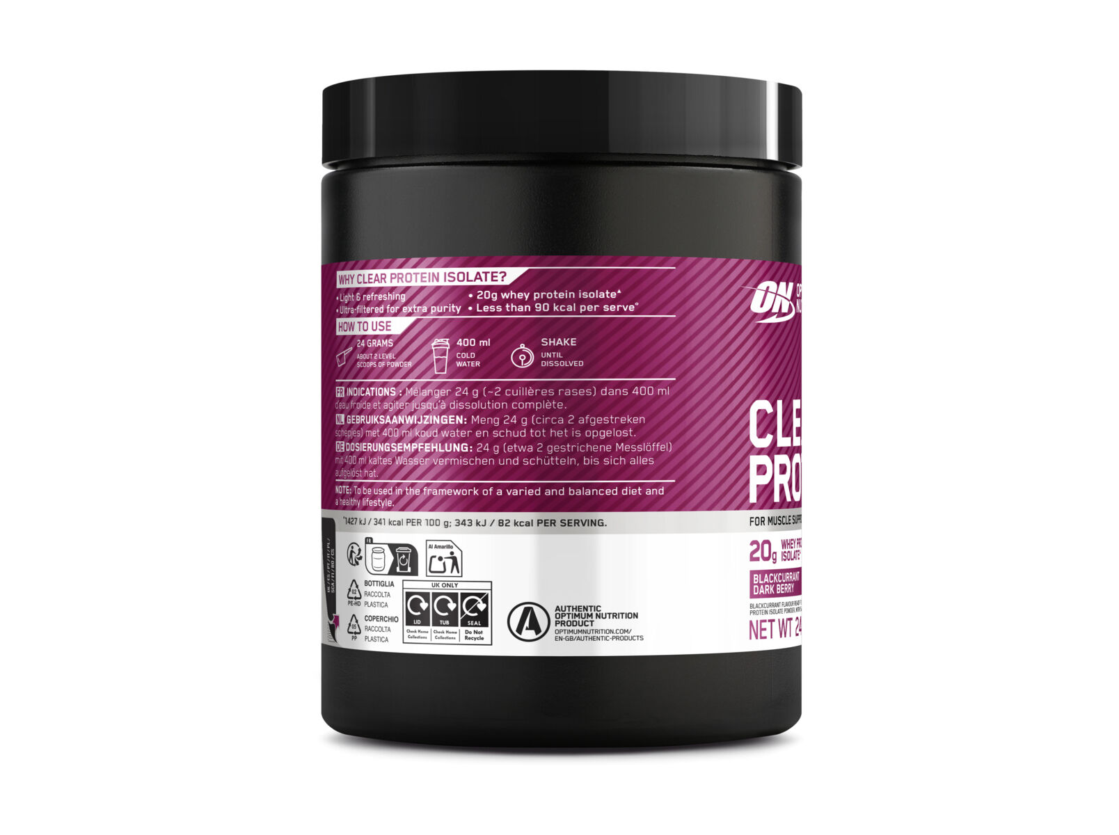 PROTEINA WHEY OPTIMUM NUTRITION GROSELHA PRETA 240G image number 2