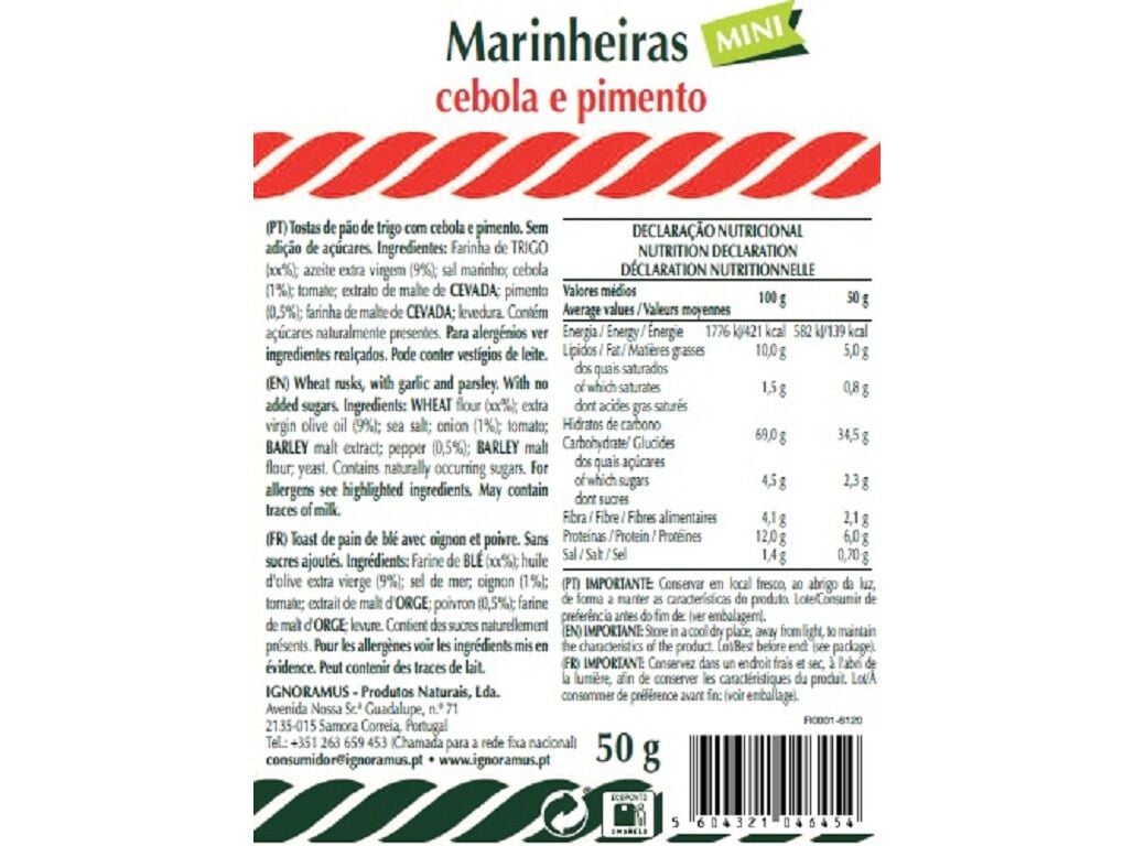 MARINHEIRAS CEBOLA CEM PORCENTO 50 G image number 1