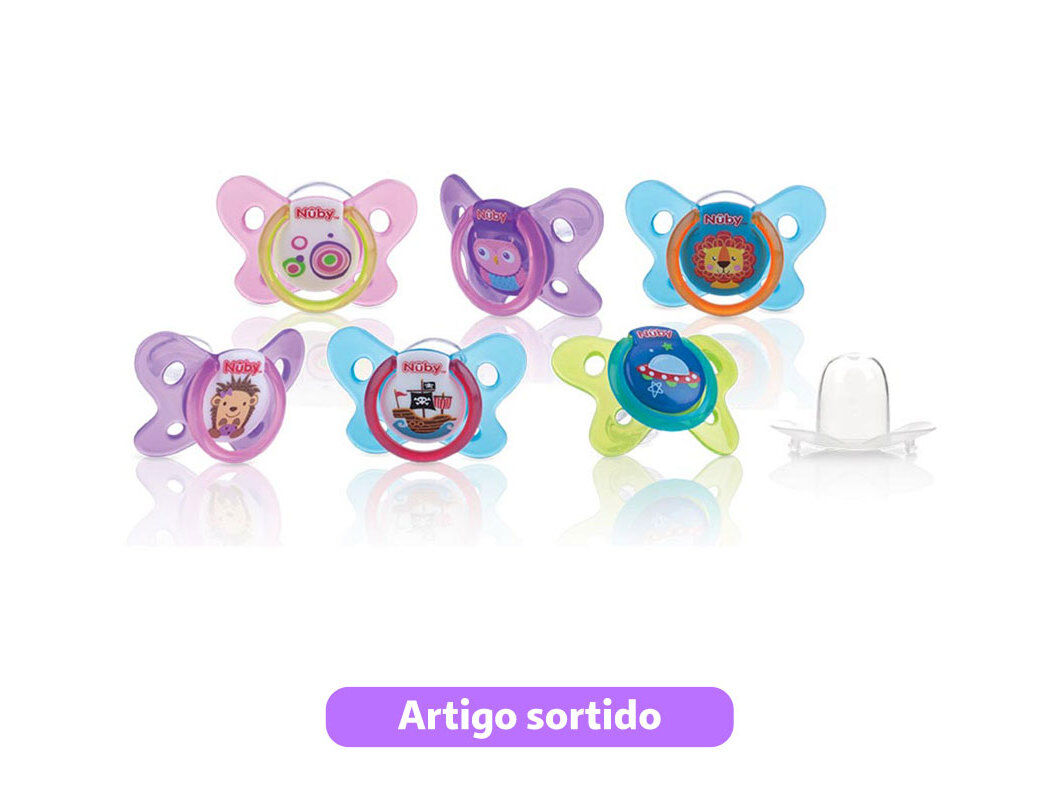 CHUPETA NUBY EM SILICONE 0-6 MESES OVAL MODELOS SORTIDOS image number 0