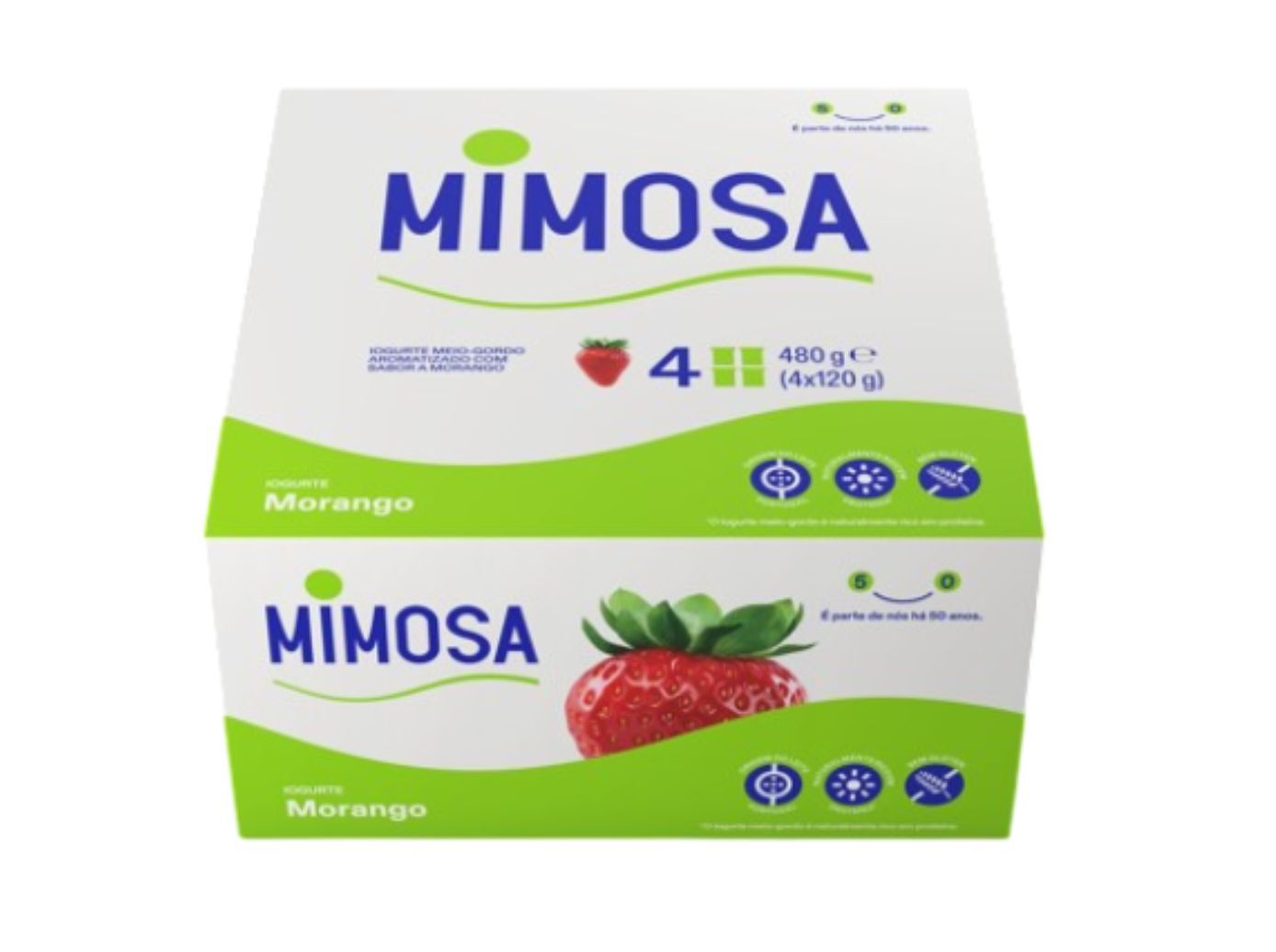 IOGURTE MIMOSA AROMA MORANGO 4X120G image number 0