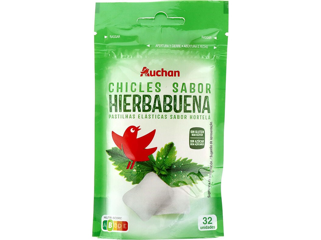 PASTILHA AUCHAN EL&Aacute;STICA HORTEL&Atilde; SEM A&Ccedil;&Uacute;CAR 45G image number 0