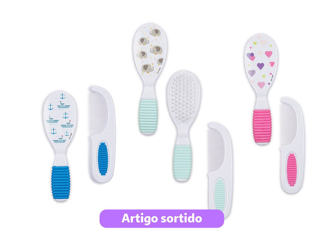 ESCOVA E PENTE NUBY +3 MESES MODELOS SORTIDOS
