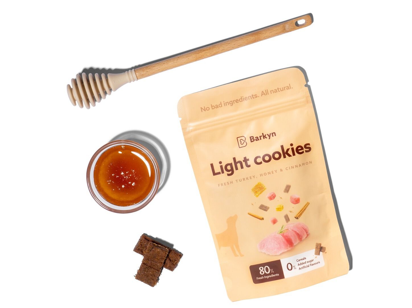 SNACKS PARA C&Atilde;O BARKYN MEL E CANELA 60G image number 2