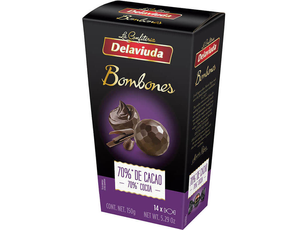 BOMBONS DELAVIUDA DE CHOCOLATE PRETO 150G image number 0