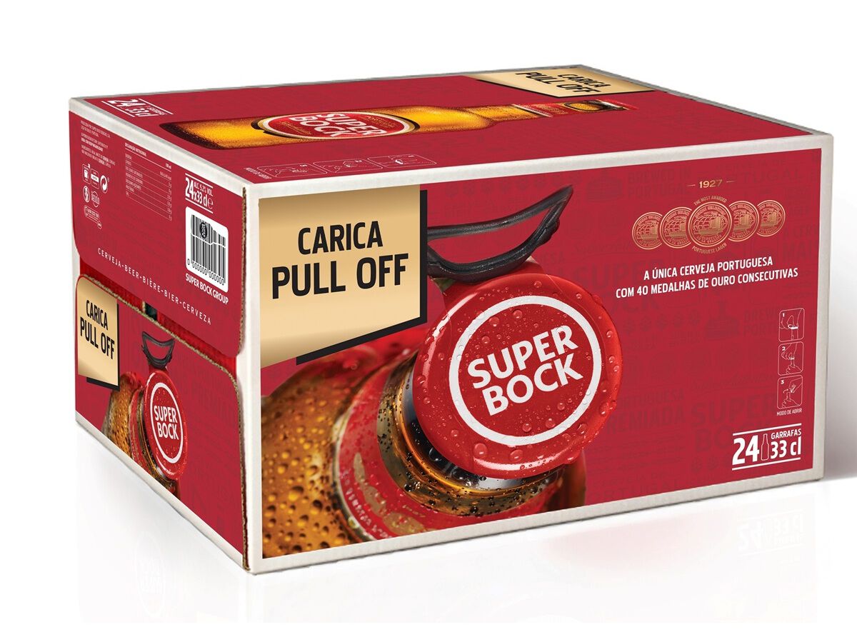 CERVEJA BRANCA SUPER BOCK PULL OFF 24X0.33L image number 1