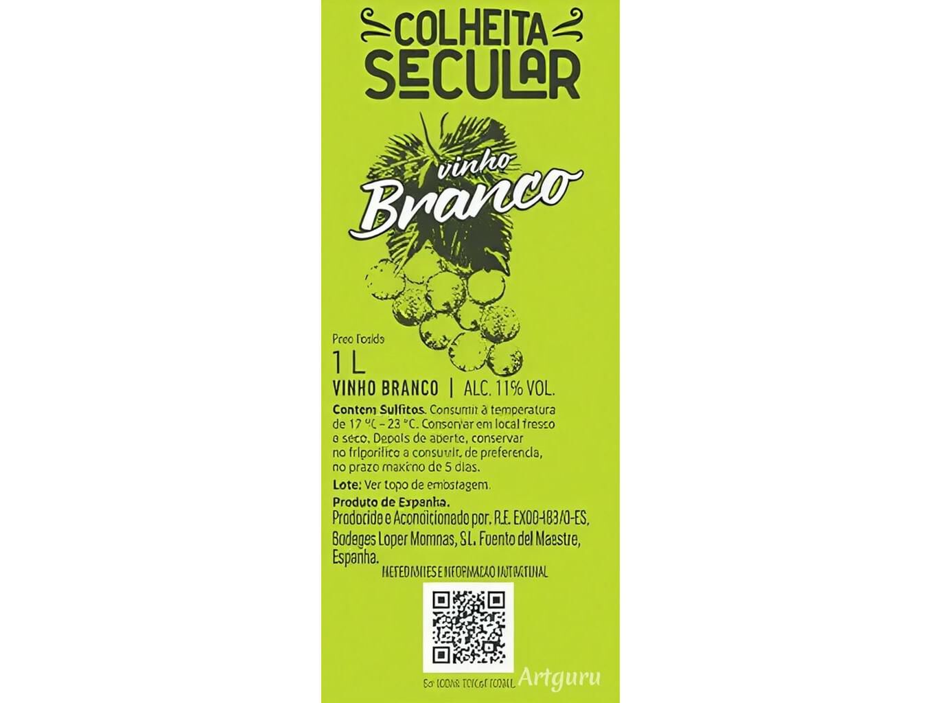 VINHO BRANCO COLHEITA SECULAR BRICK 1L image number 1