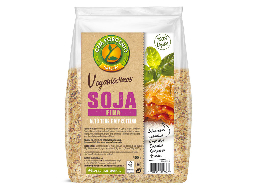 SOJA CEM PORCENTO FINA 400G