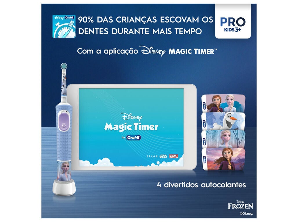 ESCOVA DENTES EL&Eacute;CTRICA ORAL-B VITALITY PRO KIDS 3+ FROZEN image number 3